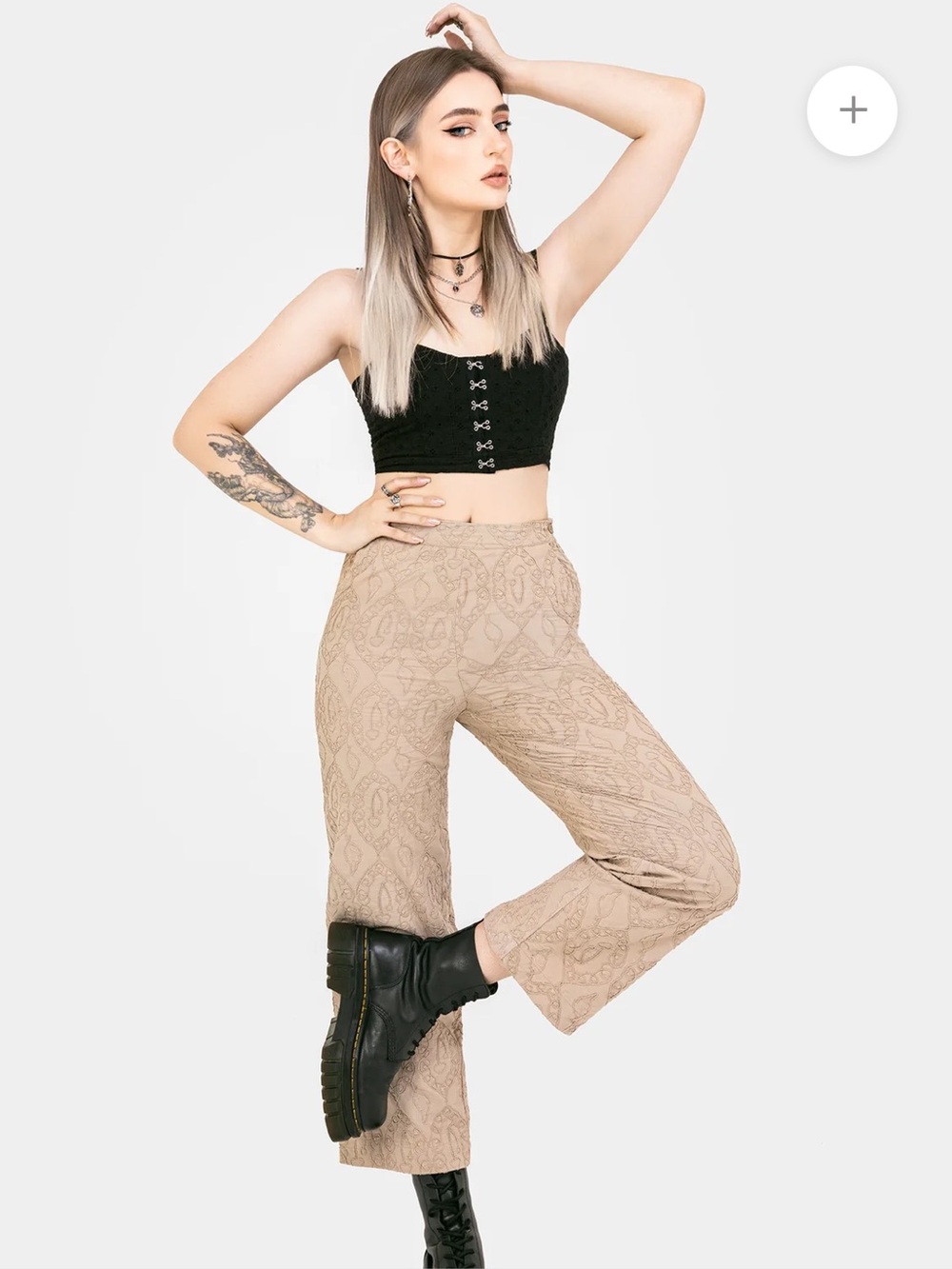 Disturbia Suma Textured Goth Beige Pants Size 2 NWT